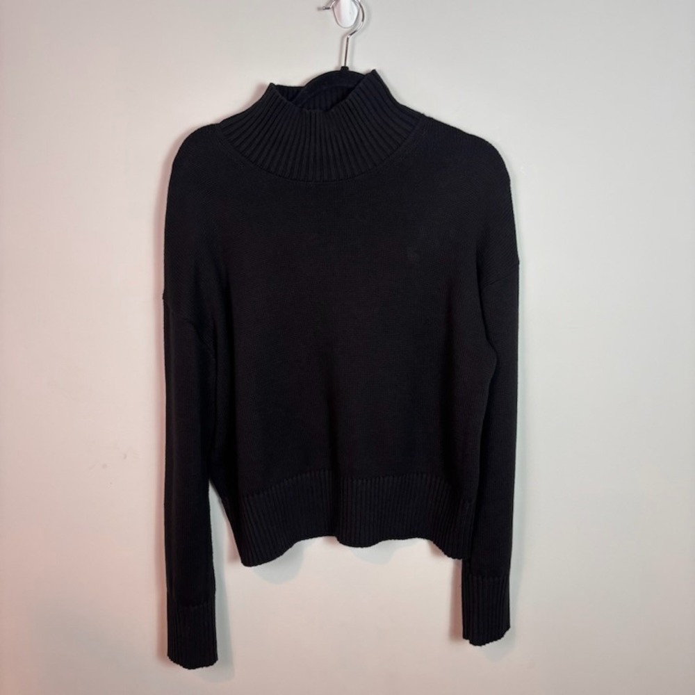 Everlane Womens 100% Organic Cotton Chunky Knit Mock Neck Sweater sz Small Warm